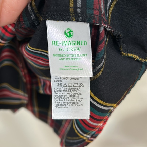 JCREW WOMENS PLAID SMOCKED COTTON POPLIN MIDI DRESS RED BLACK SZ MEDIUM - Picture 10 of 13